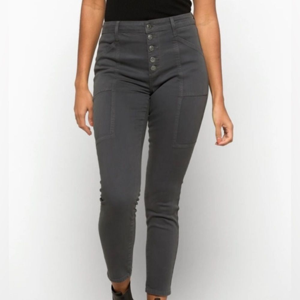 Pistola High Rise Button Front Cargo Pant Grey Size 26 NWT STITCH FIX